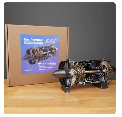 Turbojet Engine Model Fighter Jet Aircraft Engine Model Movable Kit DIY Toys