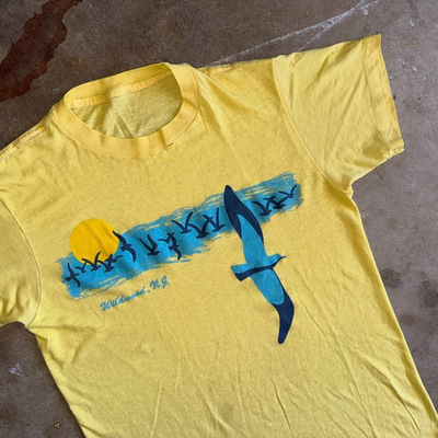 70s VINTAGE WILDWOOD NEW JERSEY SOUVENIR T-SHIRT SZ S JERSEY SHORE