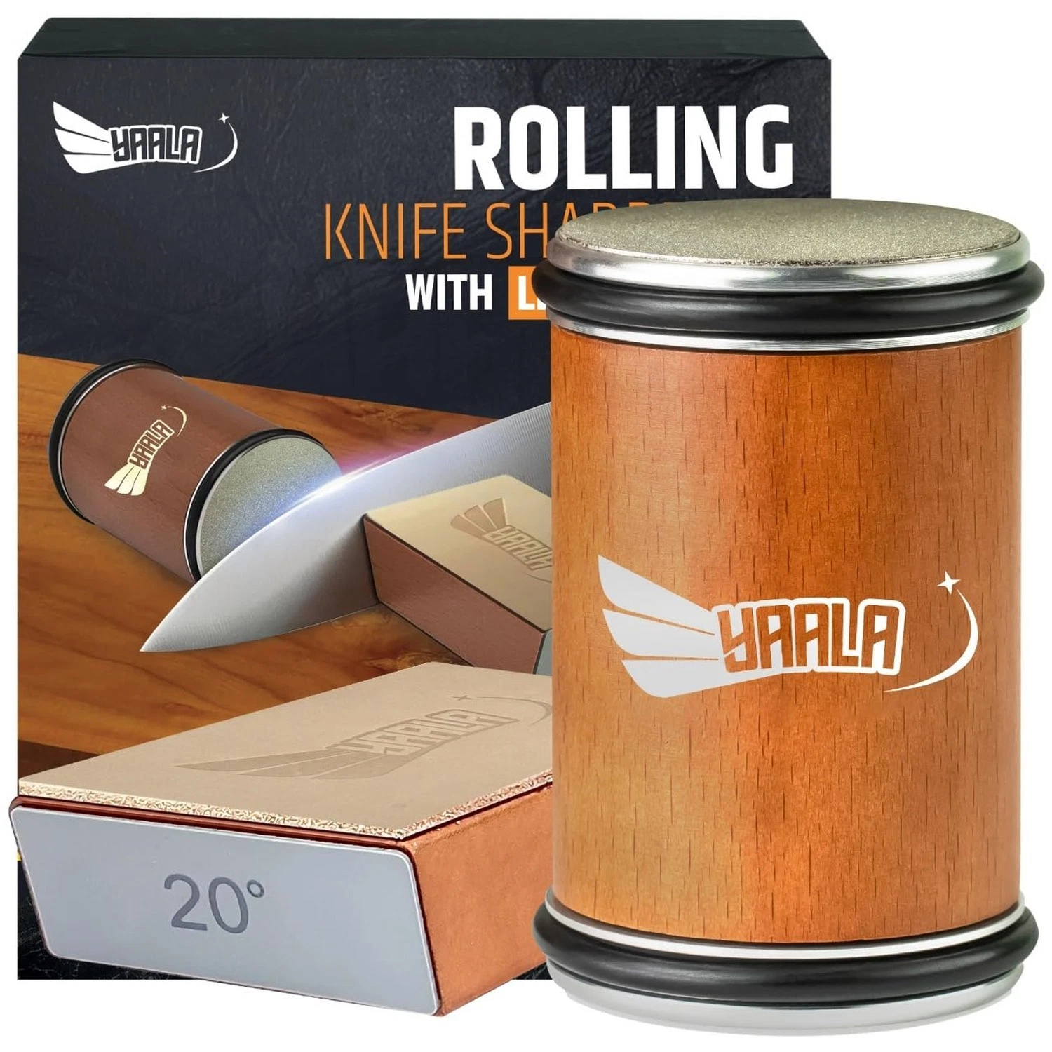 Rolling Knife Sharpener Kit with Leather Strop – Easy Knife Sharpening at