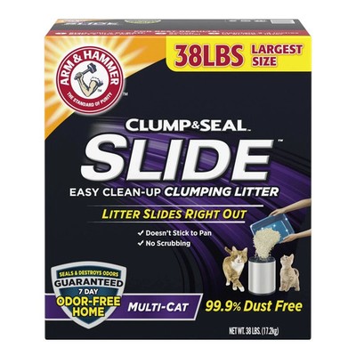 ARM & HAMMER Slide Easy Clean-Up Clumping Cat Litter, Scented, 38 Lbs