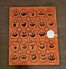 Vintage American Greetings Stickers- Glitter Jack-O-Lantern Pumpkins - 24 pcs