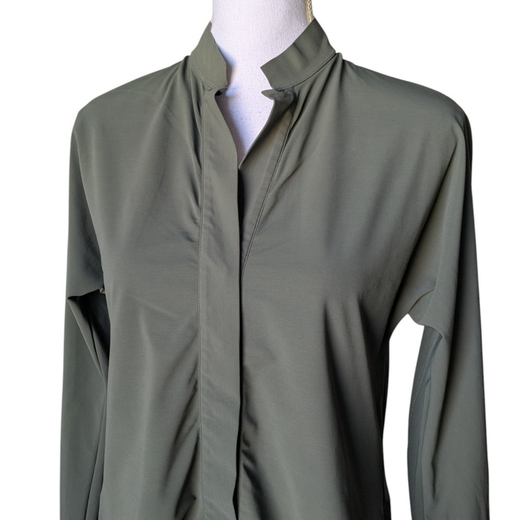 Aday Something Borrowed Moss Green Snap Button Tu… - image 4