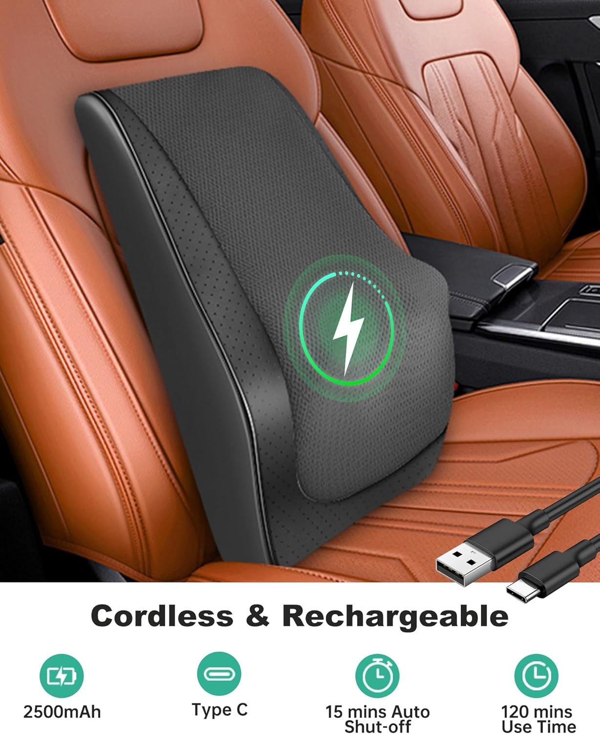 Cordless Shiatsu Neck Massager with Heat & Vibration, Back Neck Shoulder Massage