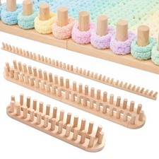 64 Inch Chunky Blanket Loom Kit Adjustable Wood Chunky Yarn Loom Knitting Bee...