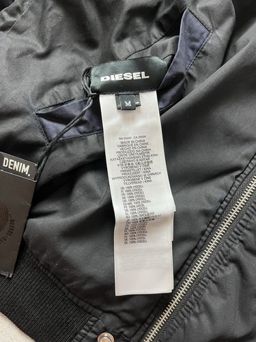 NWT DIESEL MEN'S D-IVORY-SP BLACK REVERSIBLE BOMBER JACKET IN TENCEL JACKET - Picture 13 of 13