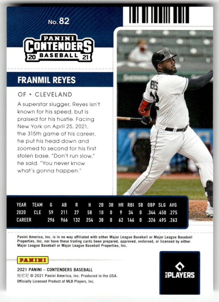 2021 Panini Contenders Franmil Reyes Building Blocks #/10 #82 - Image 2 of 2
