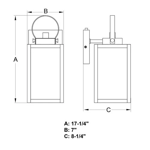 Medinah 1-Light Outdoor Wall Sconce in Transitional and Rectangular Style 17.25 - Picture 13 of 13