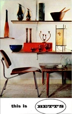 Bett's FURNITURE, Lamps, Glassware, PEARL RIVER, NY Chrome Advertising Postcard