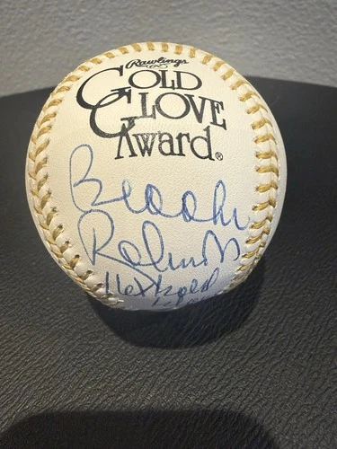 Brooks Robinson Autographed And Inscribed Gold Glove Award Baseball PSA