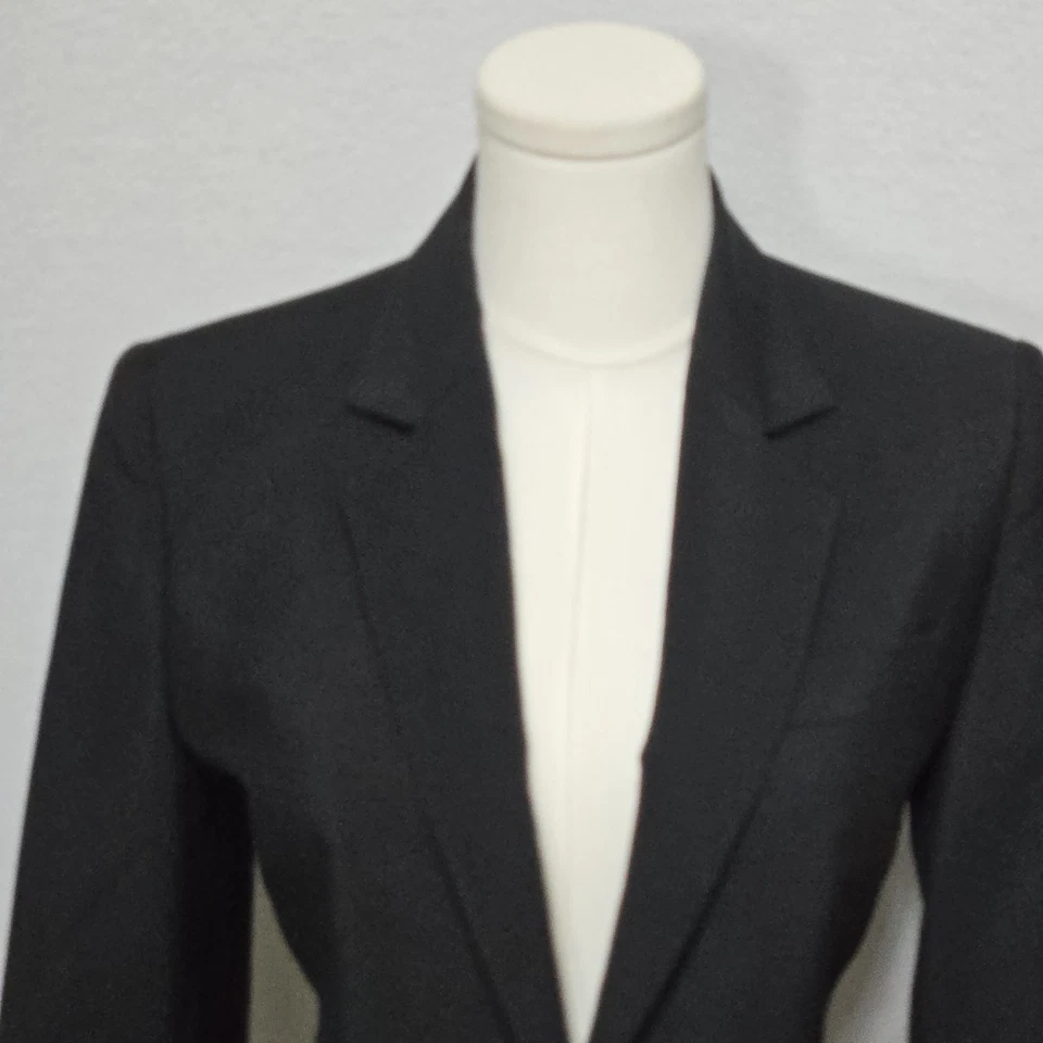 Blazer Viktor & Rolf Mujer 40 Negro Lana Mohair Italia Botón Único Traje Chaqueta Foto 3 de 4