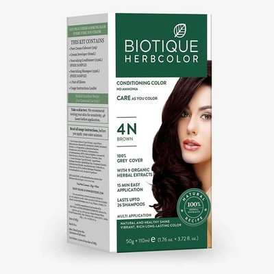 Biotique Herbcolor Conditioning Hair Color Natural Healthy Brown 4N 160ml