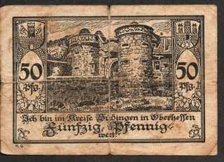 Büdingen in Oberhessen Notgeldscheine von 1918
