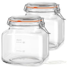 81oz Glass Jars with Airtight Lid, 2 Pack Glass Food Storage Jars with 2 Scal...