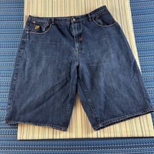 Akademiks Jean Shorts Mens 44 Blue Denim Baggy Embroidered Back Pockets Y2K