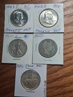 silver half dollar lot 5 coin type set 90% silver read description.