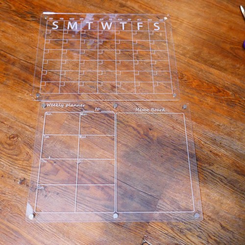 Acrylic Magnetic Monthly and weekly Calendar for Fridge Dry Erase Board