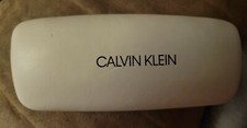 Calvin Klein White Hard Shell Sunglass Eyeglass Case Unisex Leather - A5