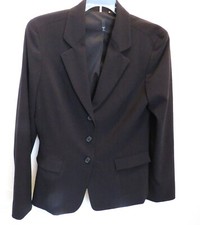 T Tahari Jacket Blazer Sz 8 Black Lined 3 Button Polyester Rayon Blend