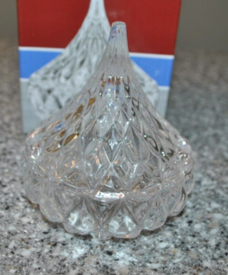 2011 Godinger Clear Glass Crystal Hershey Kiss Mini Candy Dish