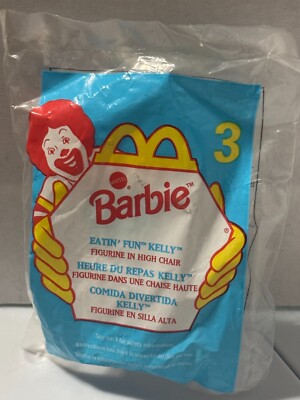 Mattel Barbie Kelly Doll McDonald's Toy Eatin Fun High Chair 4'' 1998 Happy Meal