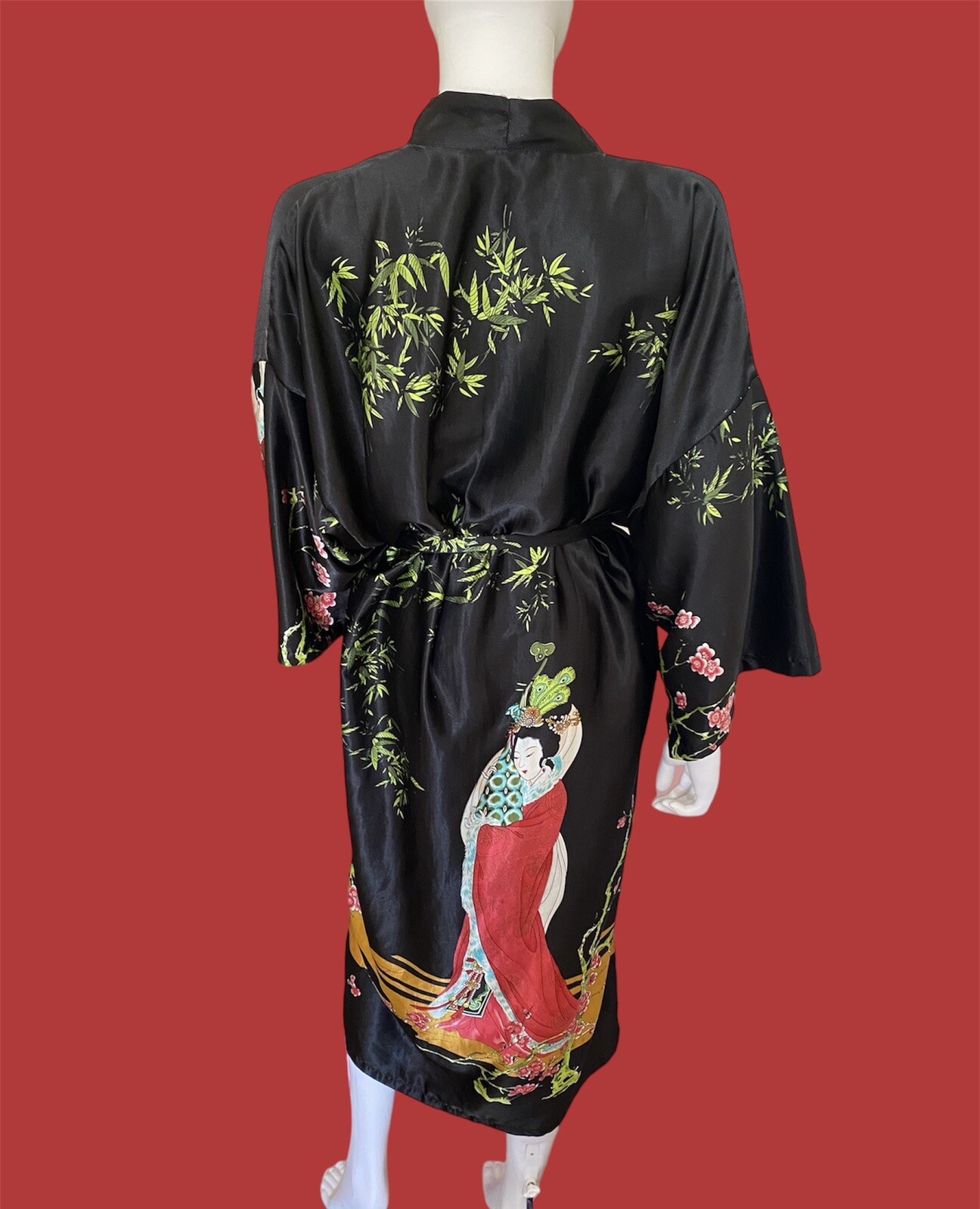 Vintage Shanghai Soho Satin Kimono Robe Pajamas Gem