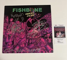 FISHBONE SIGNED CRAZY GLUE VINYL RECORD ANGELO MOORE +4 JSA COA