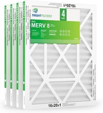 Trightfilters 4 pack 16x20x1 MERV-8 Air Filter Pleated for Home HVAC AC Furnace