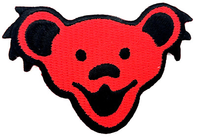 Grateful Dead Red Bear Embroidered Rock Iron on Patch Applique