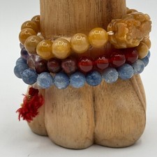 Chakra Bracelet Natural Gemstone Dragon Bead Stretch Aventurine Lot Yoga Healing