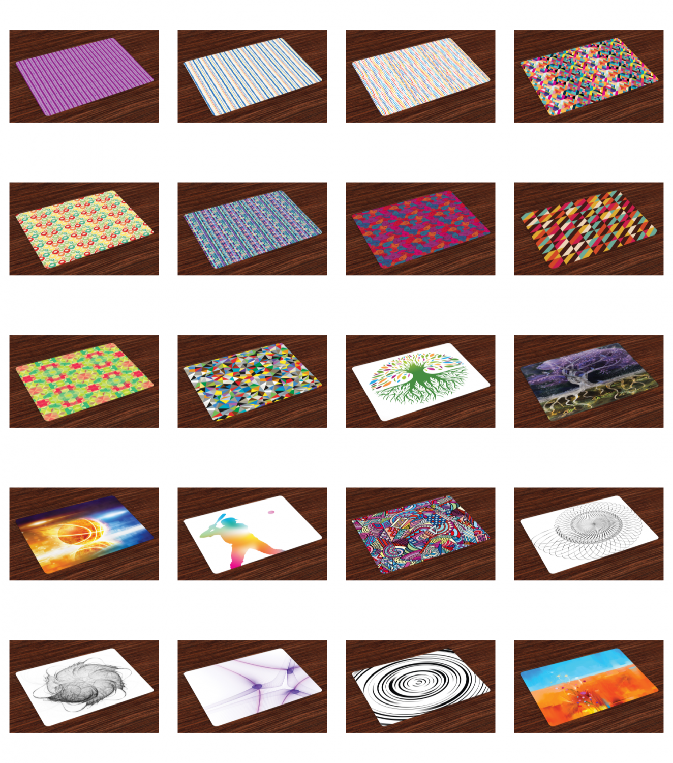 Abstract Placemats Set of 4 by Ambesonne Washable Fabric Place Mats eBay