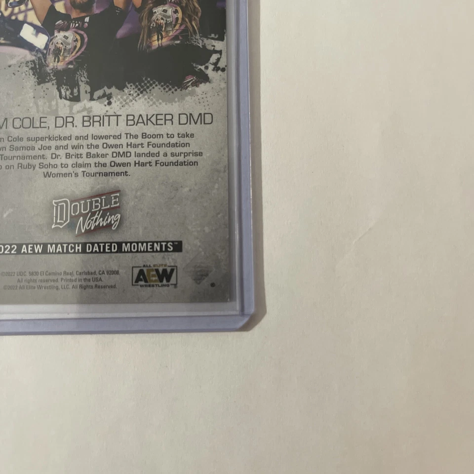 Adam Cole And Britt Baker Upper Deck AEW Match Dated Moments 2022 #11 SILVER - Image 4 of 4