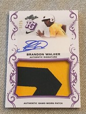 🔥 BRANDON WALKER 2018 Leaf PERFECT GAME Autograph PATCH #5/25 FLORIDA STATE