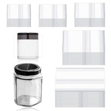 1250Pcs PVC Clear Perforated Shrink Band for Jars, 5 Sizes Heat Shrink Wrap Band