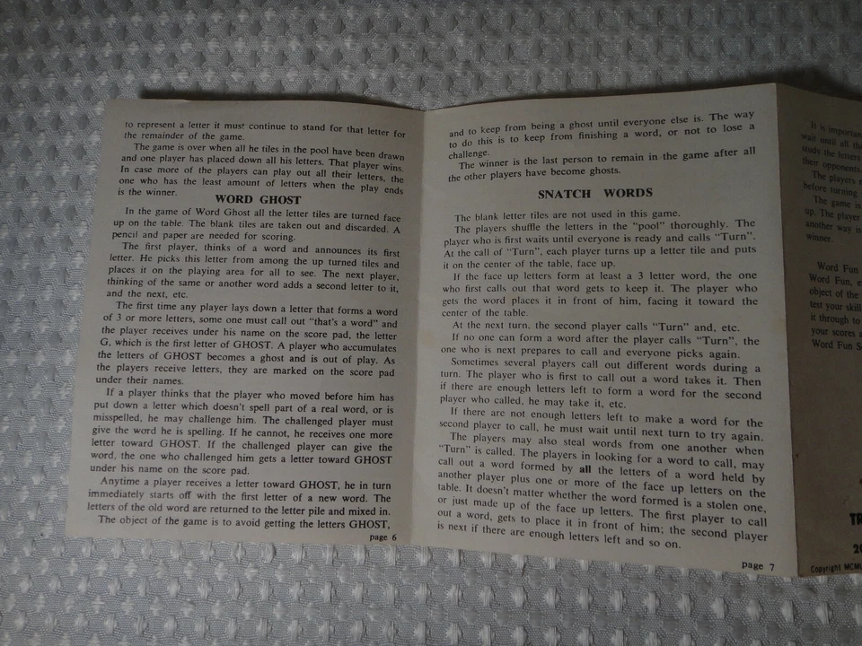 1957 Transogram Anagrams #1150 Word Tiles Game Replacement Parts Instructions - Image 4 of 4