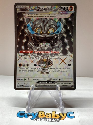 Pokemon Cornerstone Mask Ogerpon ex 199/167 Twilight Masquerade SV Ultra Rare FA