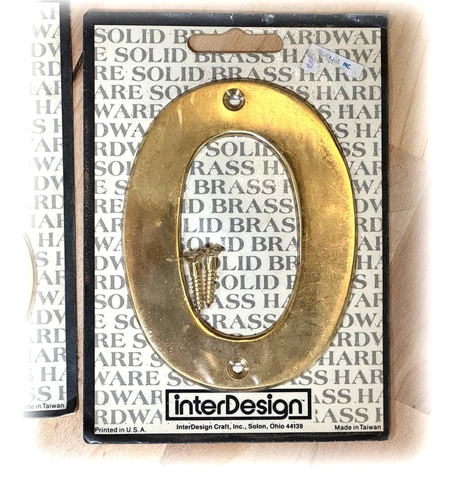 Casa Residencial De Colección InterDesign 4,9,3,6 o 9 Latón Macizo Latón Número 4" Nuevo de Lote Antiguo Foto 2 de 4