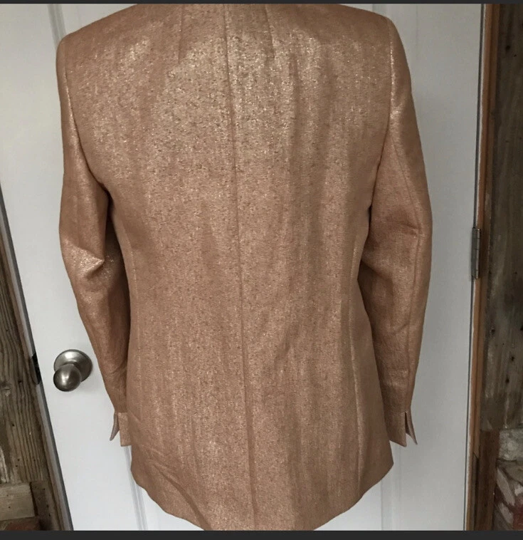 NWT Akris Rose Gold Glitter Caramel Carry Jacket Blazer Size 10 $3995 - Image 2 of 4