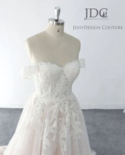 2023 Lace Wedding Dress Bridal Gown Custom made 4-26 Plus Large Champagner Blush
