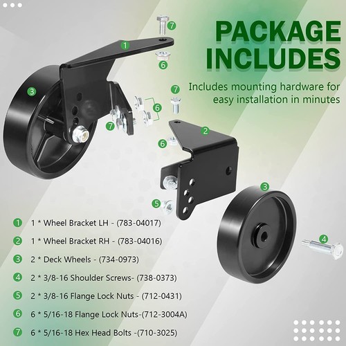 OEM190183 Deck Wheel Kit for MTD Lawn Tractor 38" & 42" Decks 2009