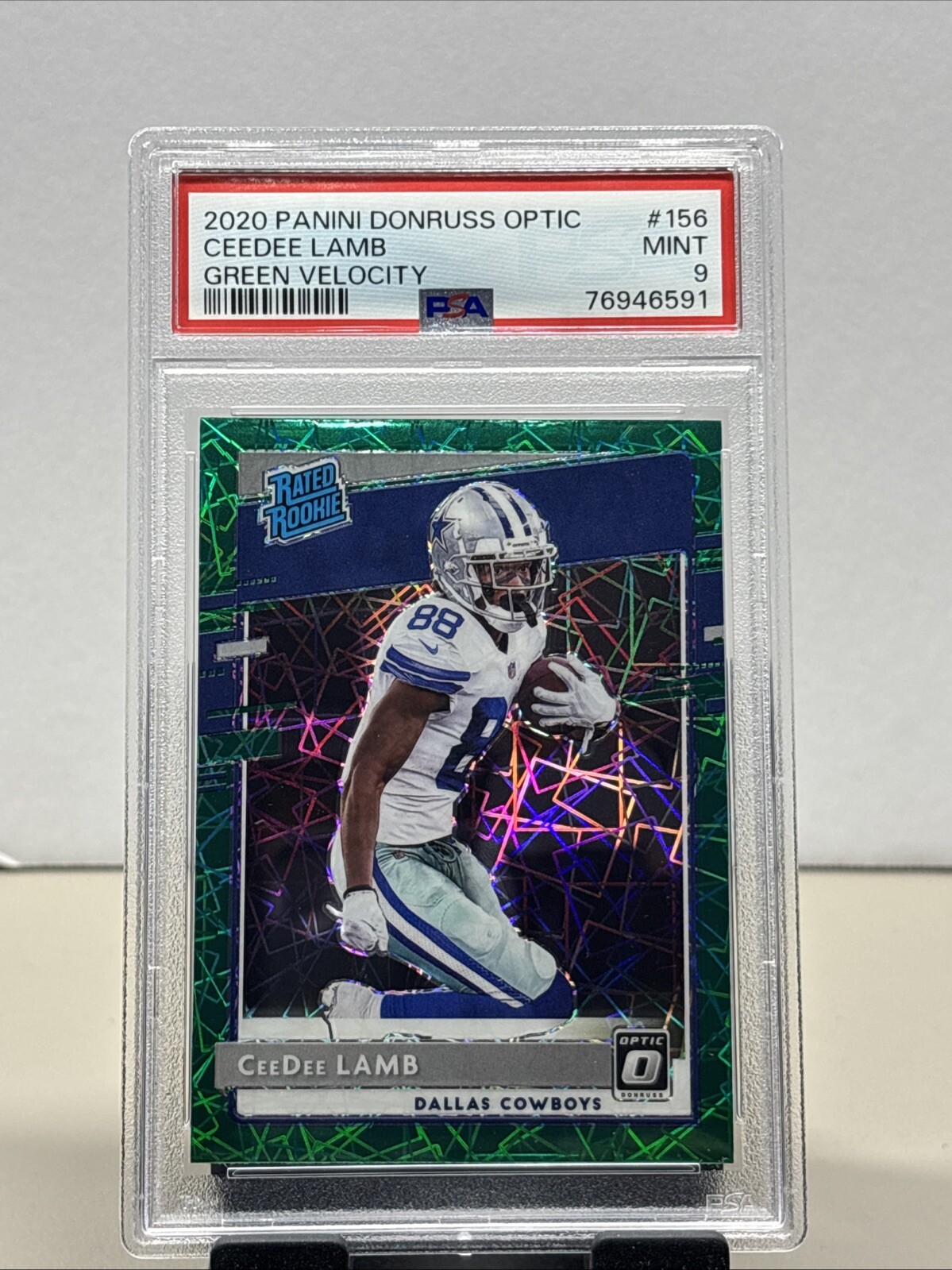 2020 Panini Donruss Optic - Ceedee Lamb Green Velocity #156 PSA 9