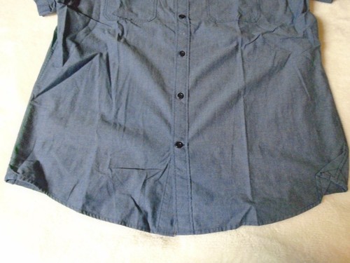 Express Slim Soft Wash Navy Blue Shrt Slve Button Sz L NWT 100% Cttn MSRP $49.90 - Picture 4 of 10