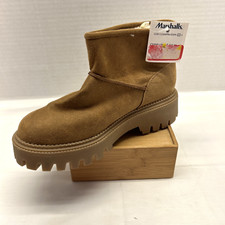 Dolce Vita Kandy Girls Youth Boots Size 3 Tan Faux Fur Chunky Sole New No Box