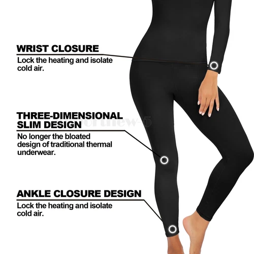 Damen Weiche Thermo Unterwäsche Unterwäsche Set Long Johns Top & Bottom Base Layer - Bild 6 von 24