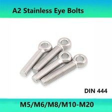 A2 Stainless Eye Bolts Threaded Rings Catenary Wire Hanging Eyelet Screws M5-M20