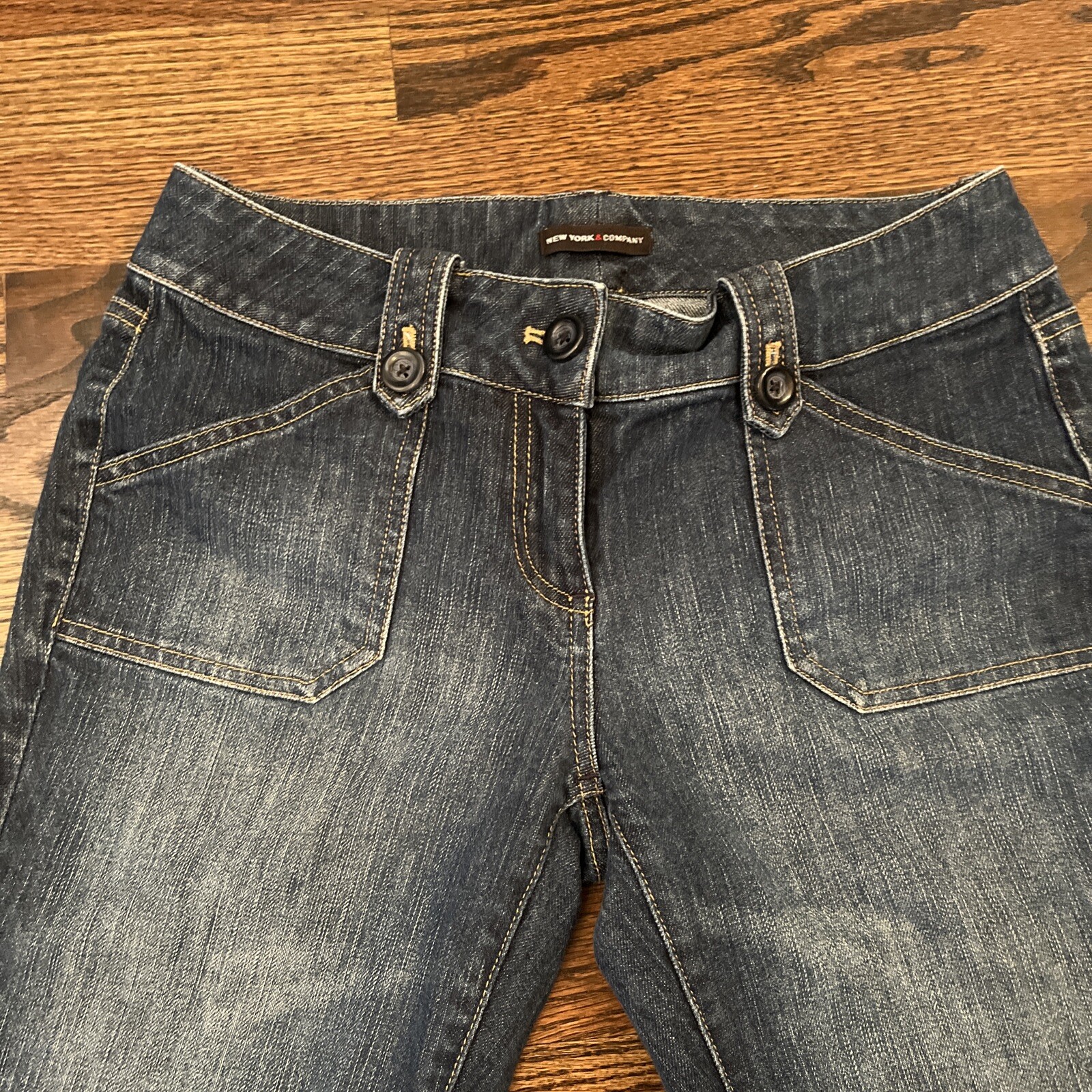 New York & Company Womens Jeans Low Rise Skinny Flared Flap Pocket Size 4 - View 5