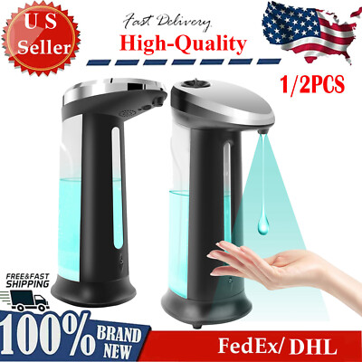 Auto Soap Dispenser 400ML Anti-Slip Sensor Refillable w/ Adjustable Drop Volume