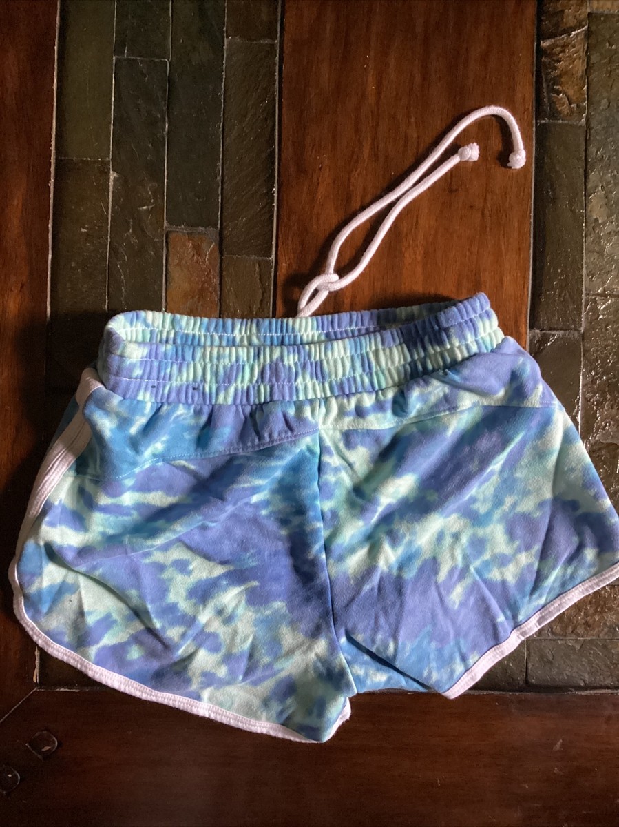 Hollister Shorts Women's Small Blue White Tie Dye Running Shorts