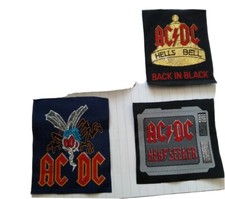 VINTAGE ORIGINAL 80'S  AC/DC  SEW ON PATCHES LOT, UNUSED, RARE