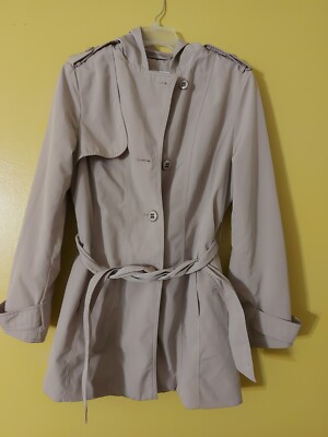 Womens ESPRIT Trench Coat  Mid Length Size Large 