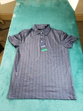 Chaps Polo Shirt Sz Medium Mens Blue Short Sleeve Golf Casual Preppy Stretch NWT